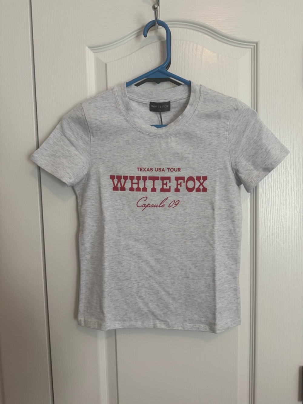 White Fox Baby Tee Heather Gray
